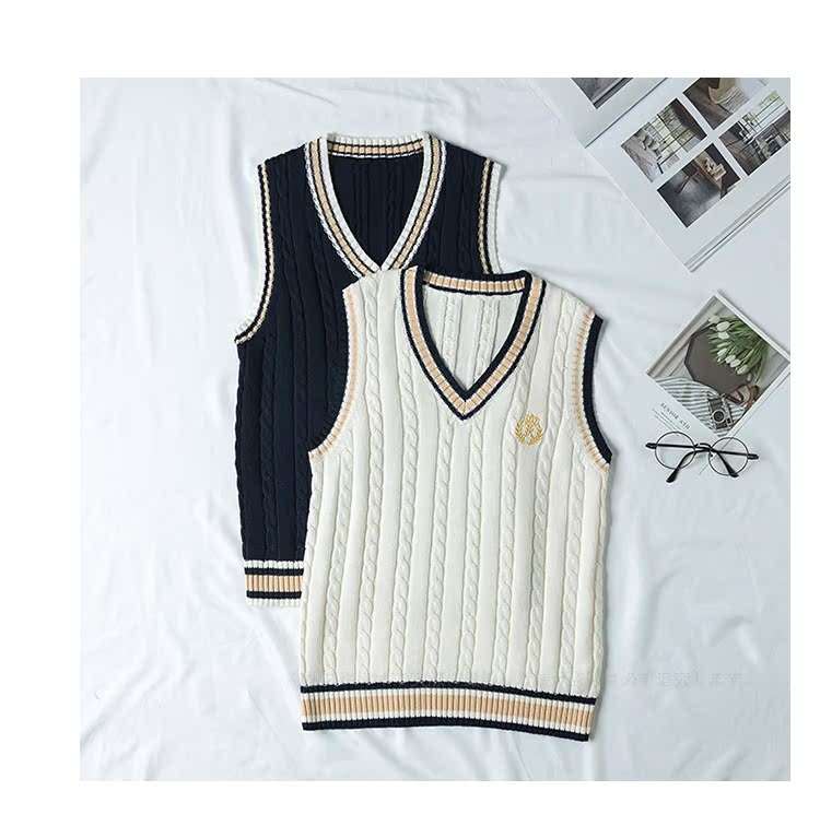 セーラー服 学園風Vネックセーターベスト