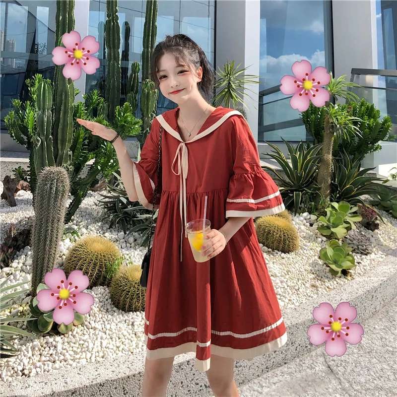 セーラー服 ガーリーセーラーカラーワンピース