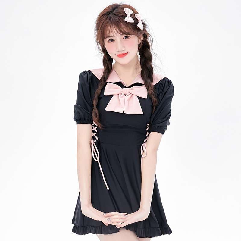 セーラー服 甘めリボンセーラーワンピース水着