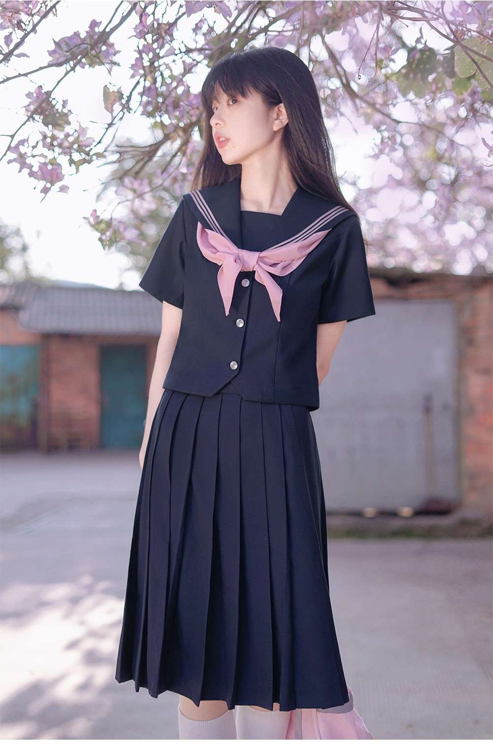 セーラー服 【大きいサイズ】清楚系女子高生風 女装