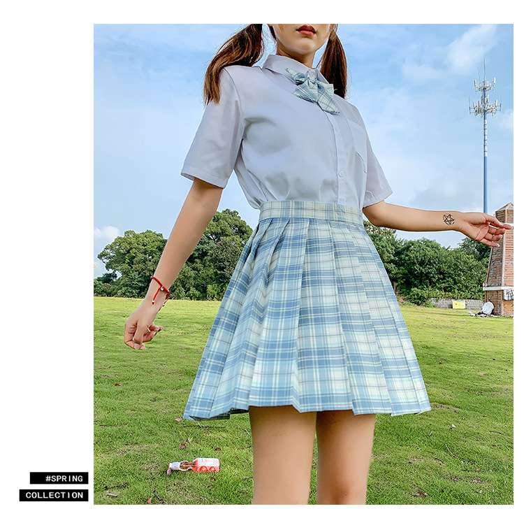セーラー服 チェック柄プリーツスカート