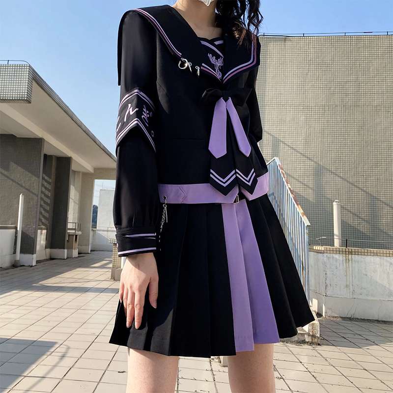 セーラー服 セゴシックロリータ風セーラー制服ワンピース