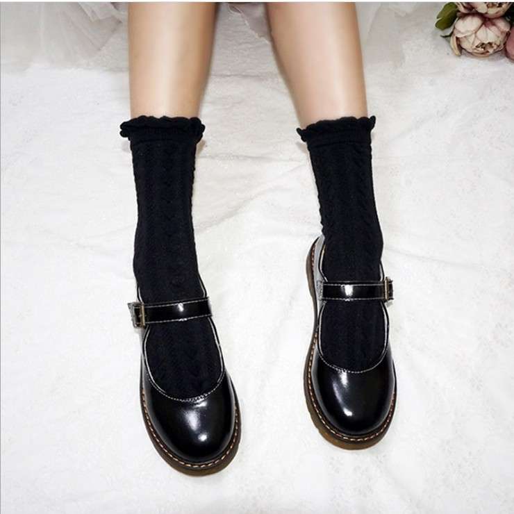 セーラー服 レース飾りフリルソックス