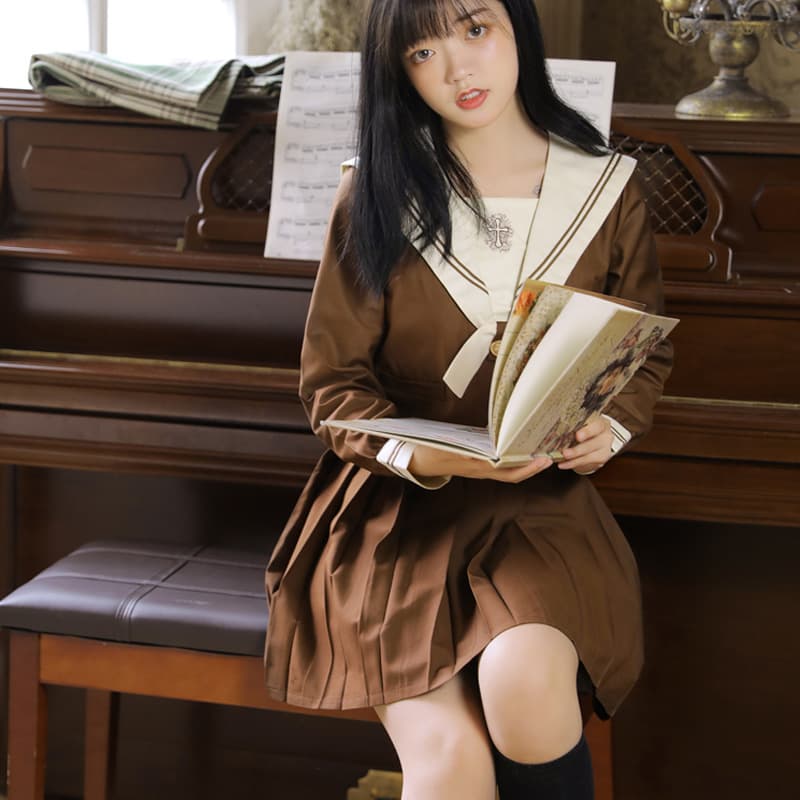 セーラー服 クラシカル大きめセーラー襟ブラウス