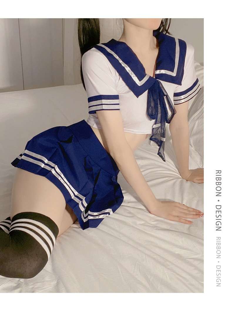 セーラー服 セーラー風制服 紺×白 ツーピースセット