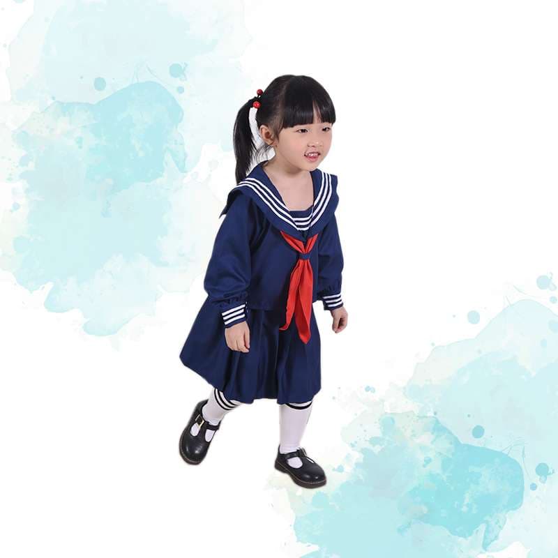 セーラー服 キッズ風 コスチューム 紺白2色展開