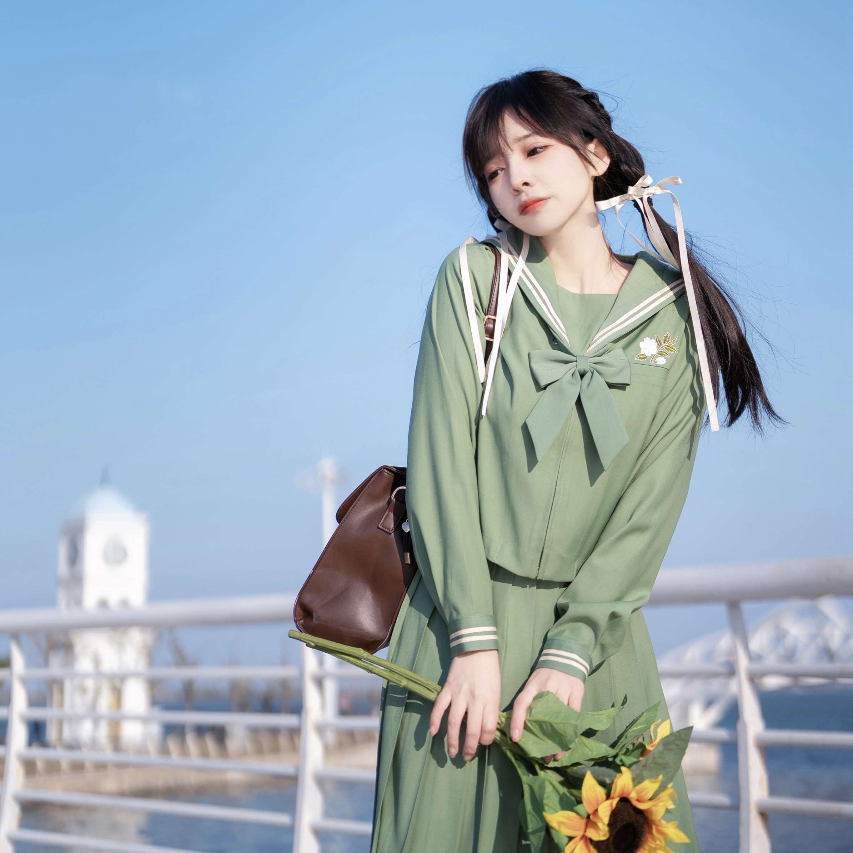 セーラー服 清涼感溢れる学園風セーラーワンピース