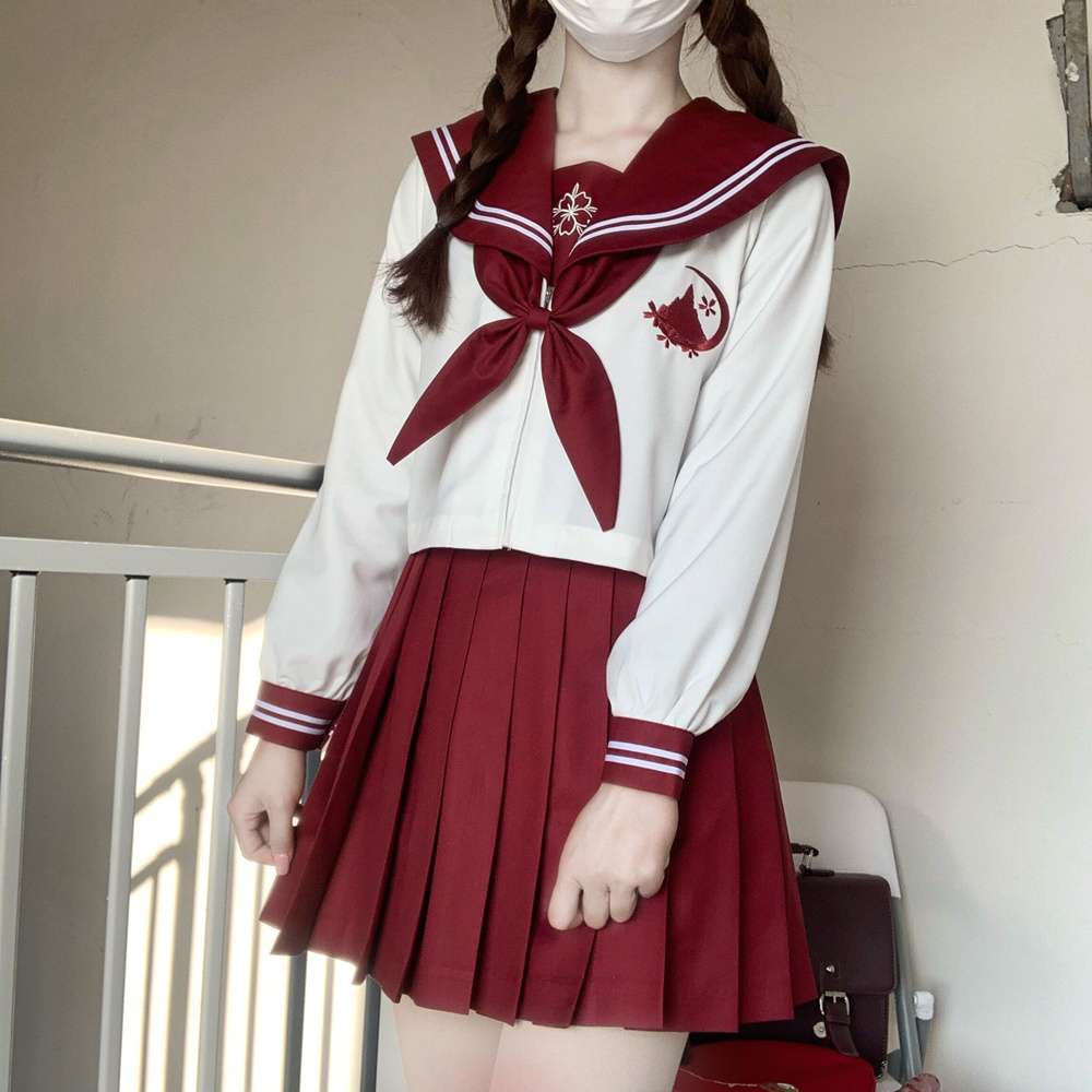 セーラー服 学園風 リボン付き制服セット