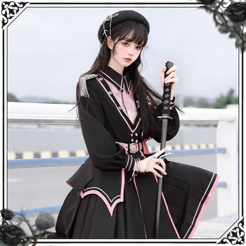 セーラー服 桜花軍服風ロリータワンピース