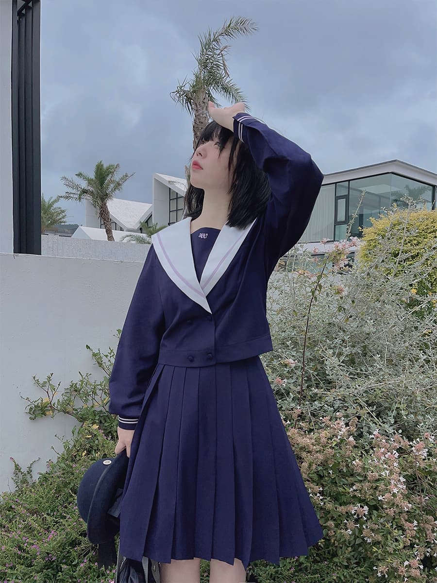 セーラー服 クラシック長袖セーラー襟ブラウス