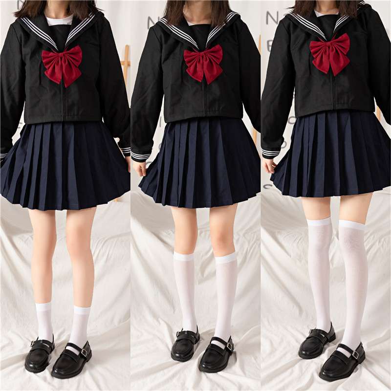 セーラー服 学生風 と膝上丈靴下セット