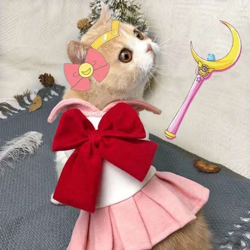 セーラー服 猫用セーラームーン風コスプレワンピース