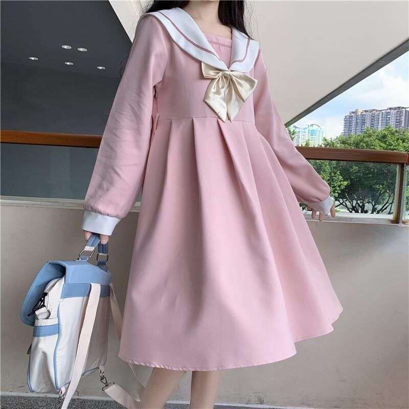 セーラー服 ガーリーセーラーカラーワンピース