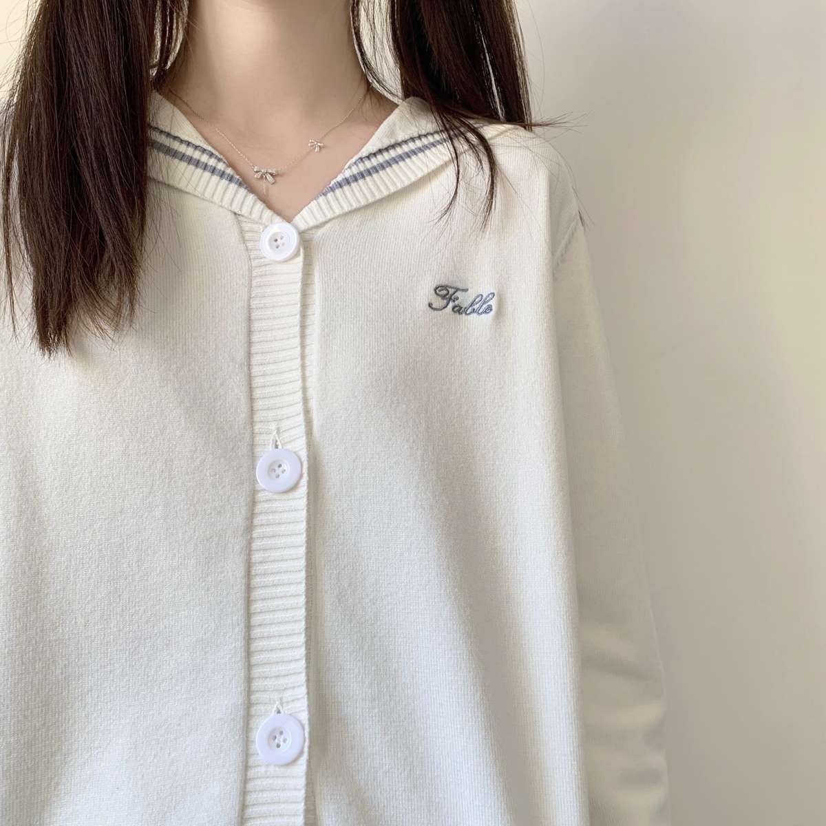 セーラー服 セーラーカラーカーディガン 白・紺・グレー