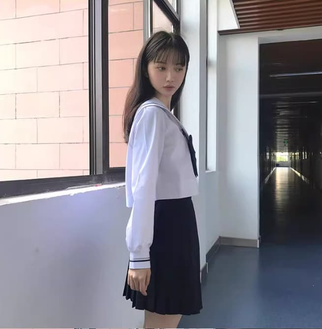 セーラー服 大きなリボンの 上下セット