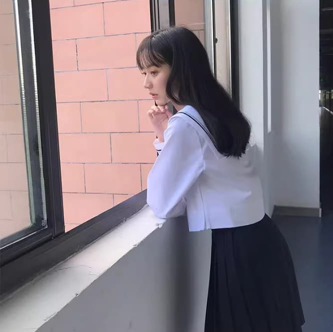 セーラー服 大きなリボンの 上下セット