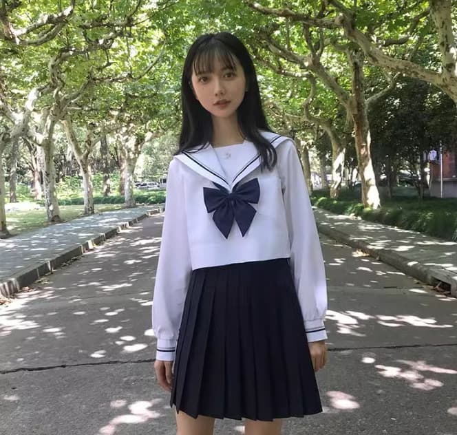 セーラー服 大きなリボンの 上下セット