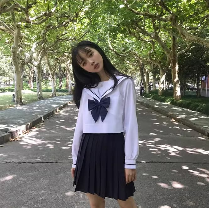 セーラー服 大きなリボンの 上下セット