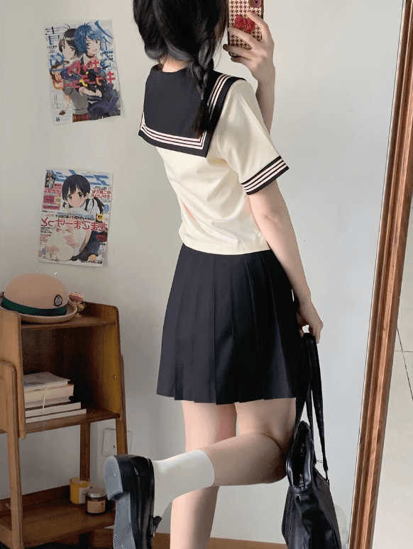 セーラー服 清楚可愛いピンク×ネイビー 制服風