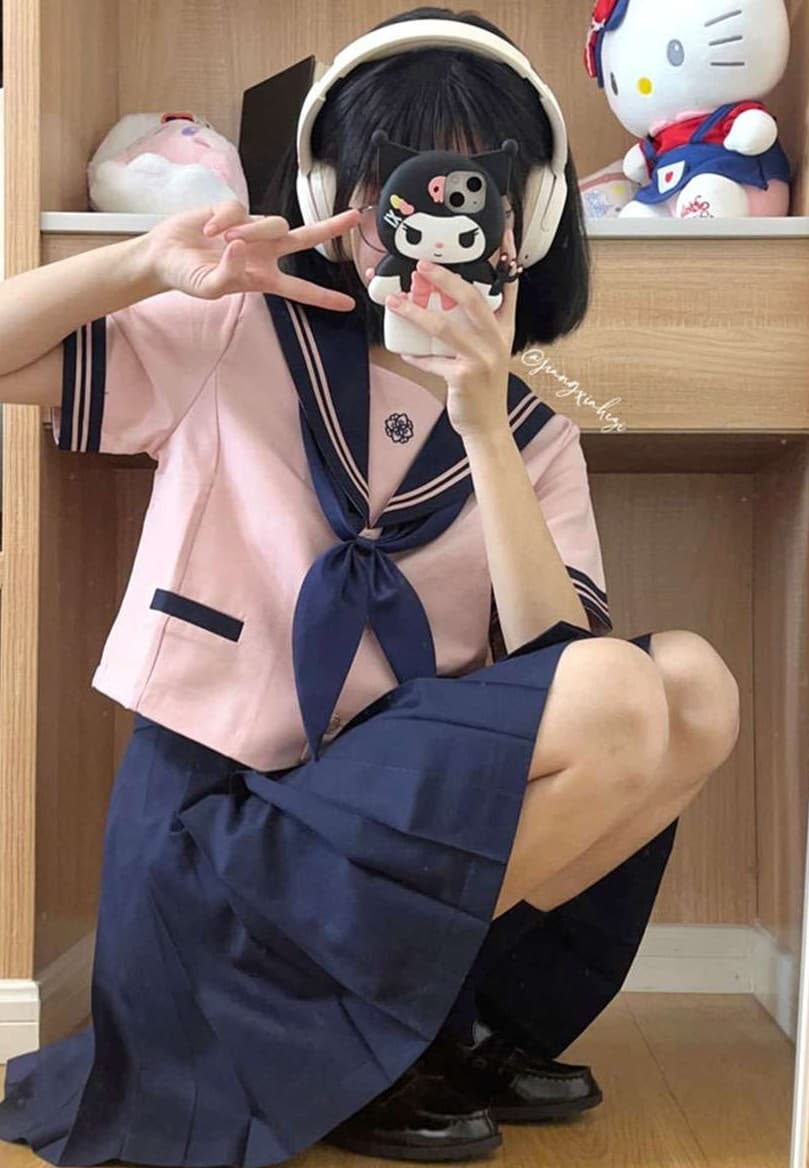 セーラー服 可愛いピンク系 上下セット