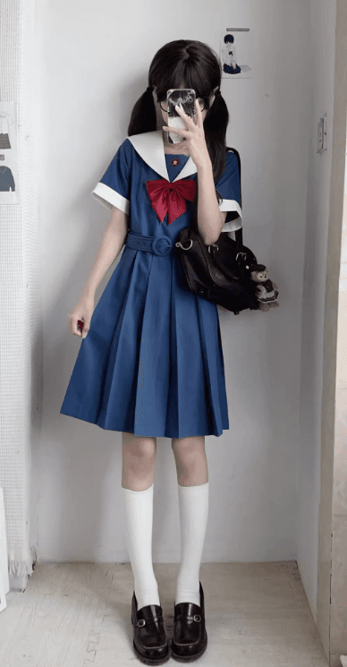 セーラー服 ネイビー&レッド クラシックセーラー制服