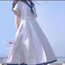 セーラー服 白基調セーラーワンピース