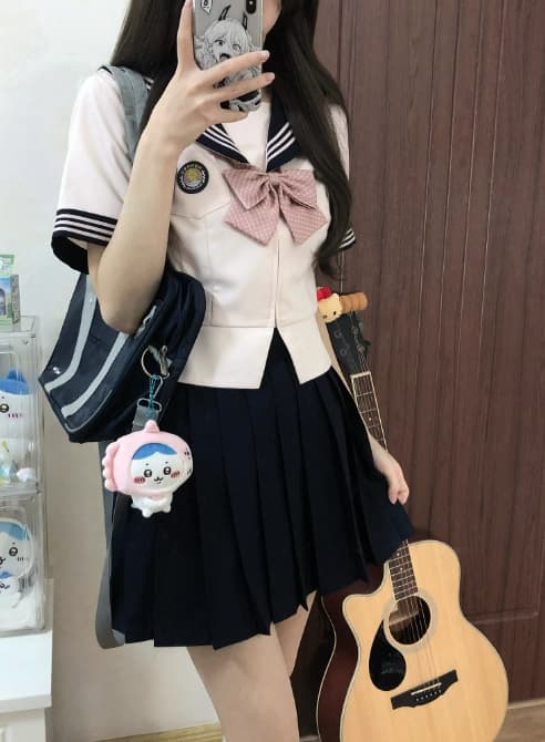 セーラー服 白ブラウス 風制服セット
