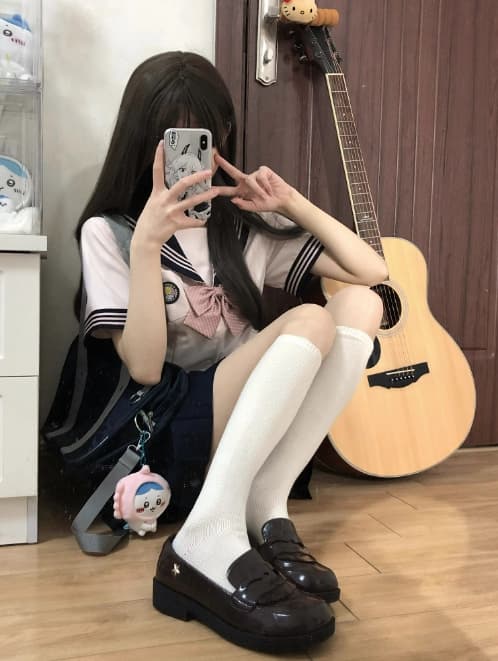 セーラー服 白ブラウス 風制服セット