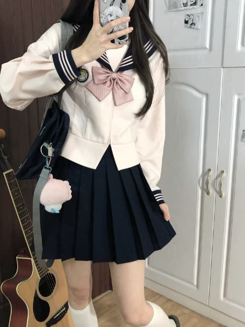 セーラー服 白ブラウス 風制服セット