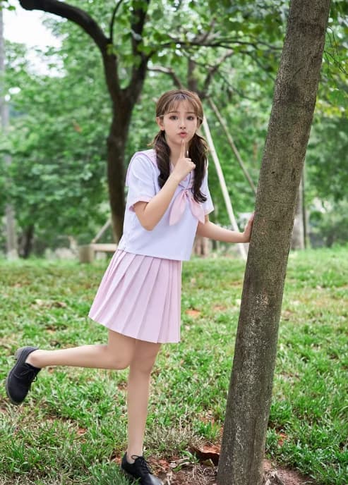 セーラー服 可愛い桜色 スクールコーデセット