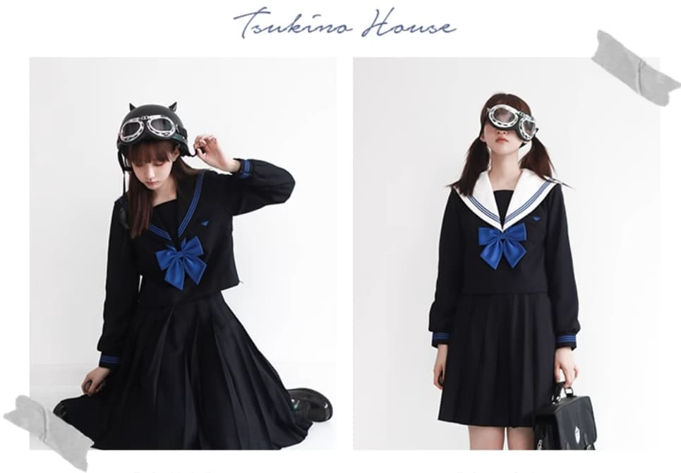 セーラー服 冬の雪国 学生風コスチューム