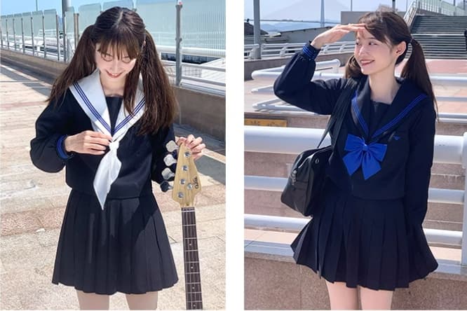 セーラー服 冬の雪国 学生風コスチューム