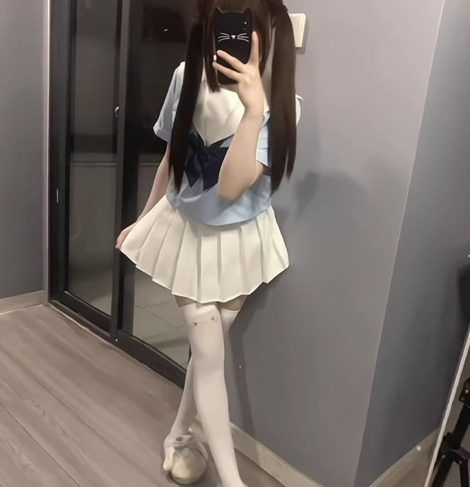 セーラー服 可愛い セット 白×水色