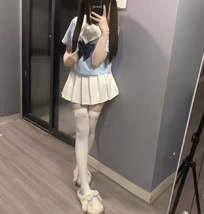 セーラー服 可愛い セット 白×水色