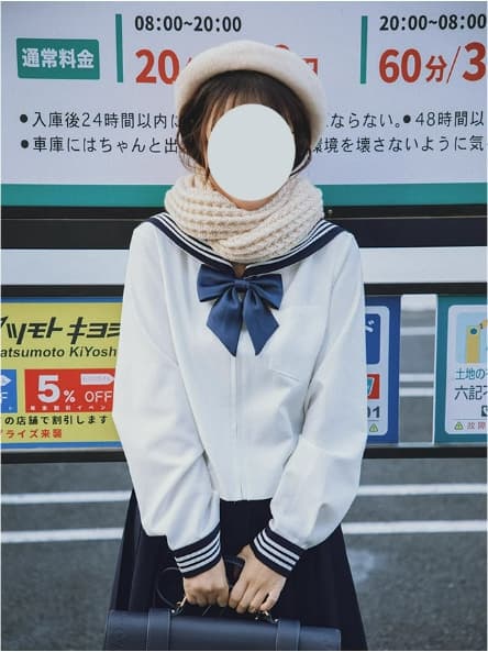 セーラー服 学生風灰色の