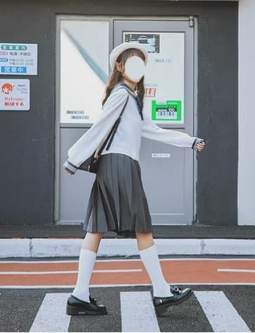 セーラー服 学生風灰色の