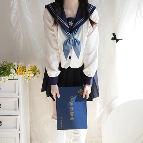 セーラー服 清楚な雰囲気のプリーツスカート制服セット
