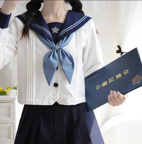 セーラー服 清楚な雰囲気のプリーツスカート制服セット