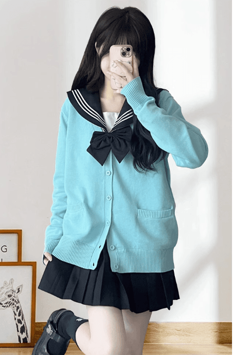 セーラー服 爽やかライトブルー セーラーカーディガン