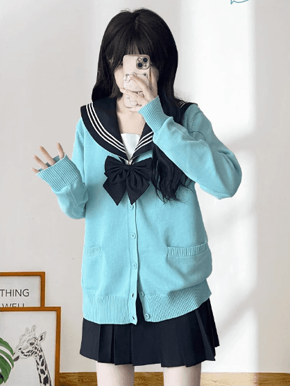 セーラー服 爽やかライトブルー セーラーカーディガン