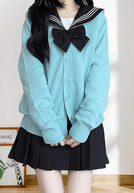 セーラー服 爽やかライトブルー セーラーカーディガン