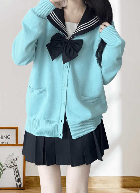 セーラー服 爽やかライトブルー セーラーカーディガン