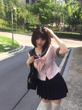セーラー服 桜色トップス