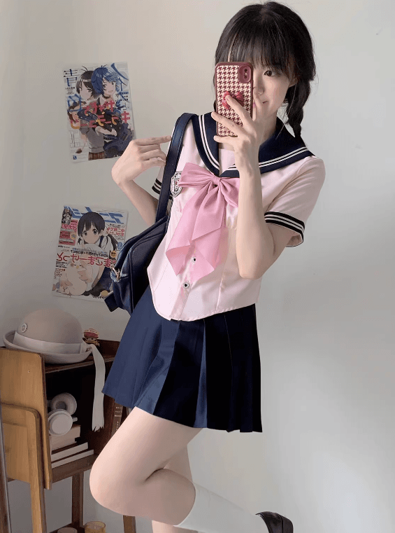 セーラー服 ピンクリボン 乙女スタイル