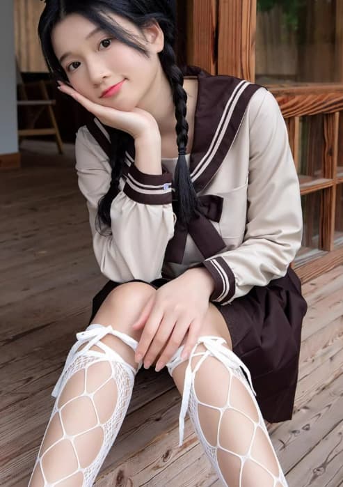 セーラー服 清純風 トップス 長袖ブラウス