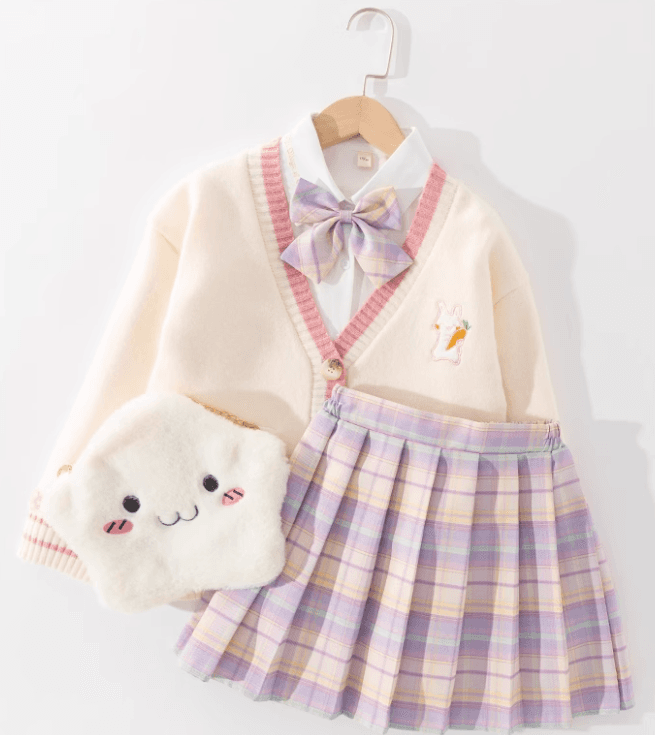 セーラー服 ピンク系ラビット刺繍 セーラー風学生服セット