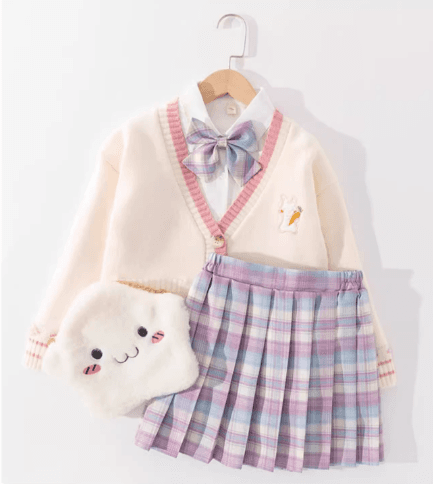 セーラー服 ピンク系ラビット刺繍 セーラー風学生服セット