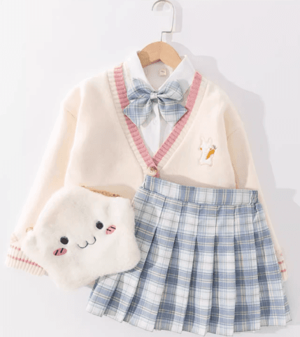 セーラー服 ピンク系ラビット刺繍 セーラー風学生服セット