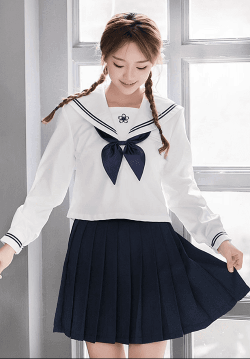 セーラー服 セーラーカラーと紺色のリボン