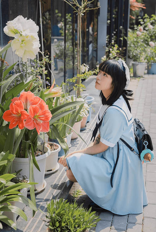 セーラー服 清楚な青空セーラーワンピース
